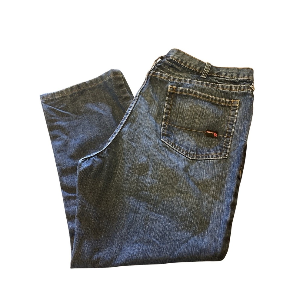 Ariat FR M3 Loose Straight Blue Jeans Men's 47x28.75 Cat 2 Work Flame Resistant